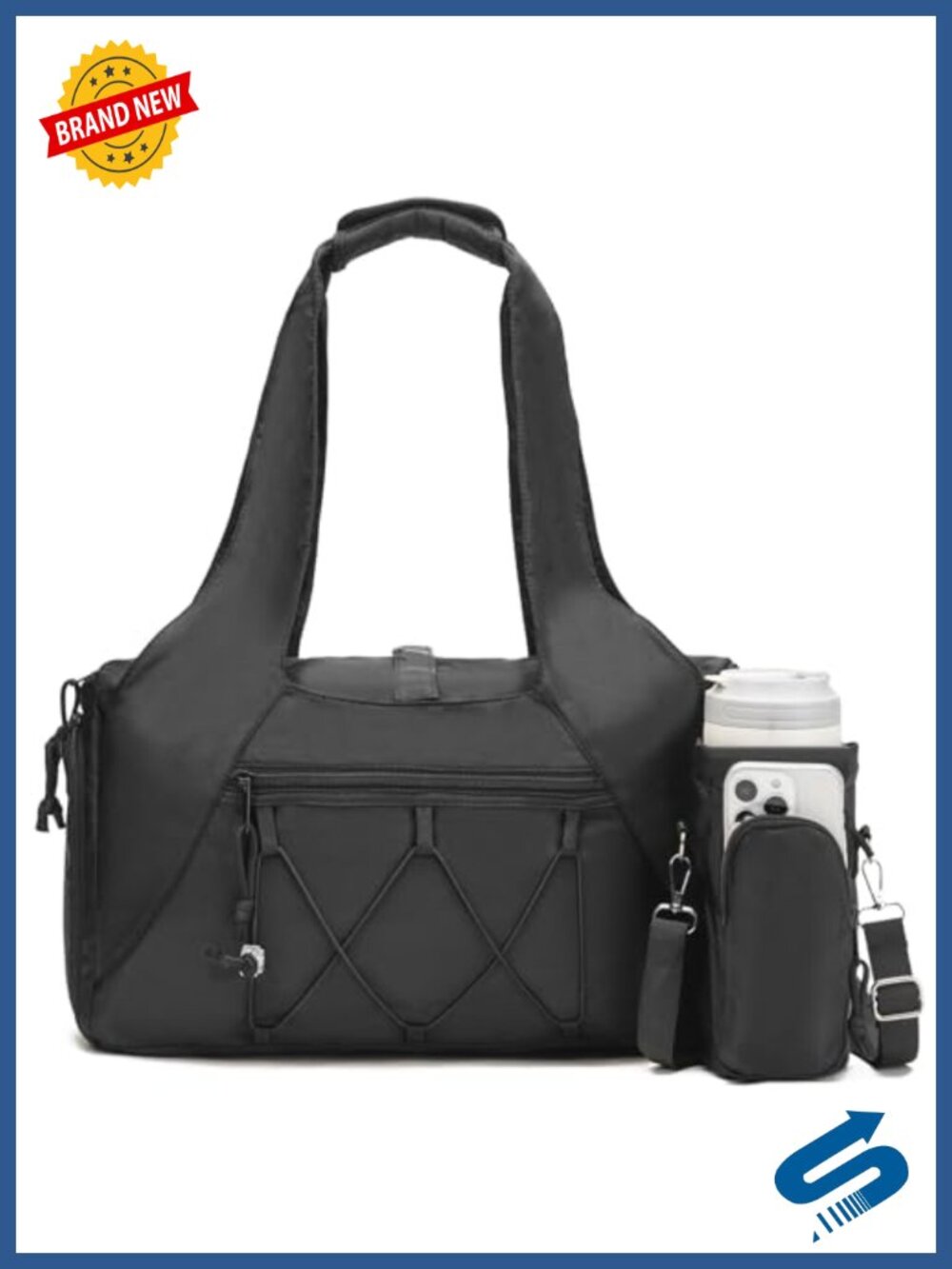 Water Resistant Polyester Gym Bag Yoga Mat Duffel with Shoe Compartment